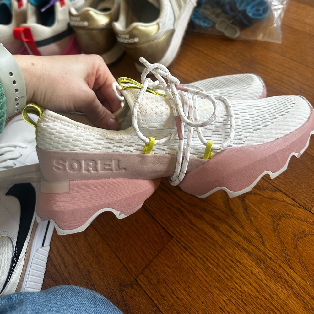 Sorel White and Pink Athletic Shoes